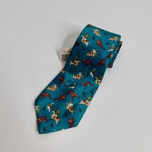 NWT!! Vintage SHEAF & CABER Men’s Italian Silk Necktie Neck Tie Warriors Horses